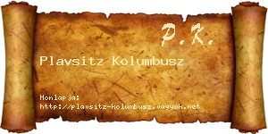 Plavsitz Kolumbusz névjegykártya